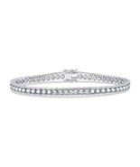 6CT Round D/VVS1 Simulated Diamond 14K White Gold Plated Tennis Bracelet... - $2,478.21 MXN