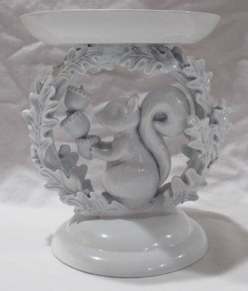 Bath &amp; Body Works Large Candle Holder 3-Wick SQUIRREL &amp; LEAVES RING Pede... - $96.60