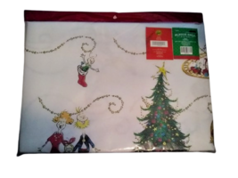 Sleigh Bell Bistro Dr Seuss Whoville Grinch Vinyl Tablecloth Rectangle 5... - $17.80