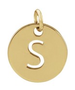 18k Gold Plated 925 Silver Initial S Disc 0.39&quot; Pendant for Men or Women - $38.00