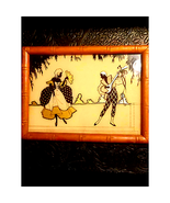 Antique Black&amp;Gold Silhouette Picture - $61.12 CAD