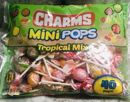 Charms Mini Pops Suckers Tropical Mix-40ct. 7.19oz. Peanut/Gluten Free - £13.30 GBP
