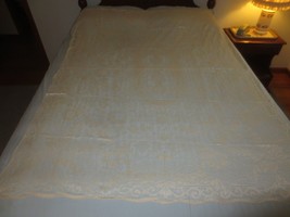 NEW ELEGANT FLORAL LACE IVORY Rayon &amp; Cotton TABLECLOTH - 54&quot; x 70&quot; - £11.92 GBP