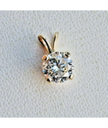 14K YELLOW GOLD   NATURAL round   DIAMOND DAINTY PENDANT 0.90 CT  apprai... - $2,470.05