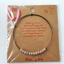 Boutique Swap Bops Stackable Bangle Bracelet Beige Beads Charms Sold Separately - £4.58 GBP