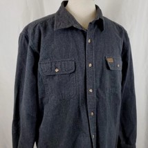 Guide Series Heavy Cotton Flannel Chamois Shirt XL Gray Button Pockets O... - $19.99