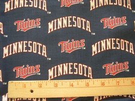 Minnesota Twins Mlb Cotton Fabric 1/4 Yard X 57" For Mask Free Ship New 9" X 57" - $20.99
