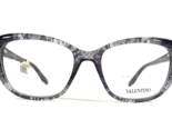 Valentino Eyeglasses Frames V2655 425 Purple Clear Lace Round Cat Eye 52... - $112.18