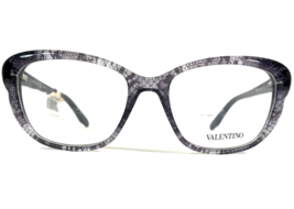 Valentino Eyeglasses Frames V2655 425 Purple Clear Lace Round Cat Eye 52-17-135 - $112.18