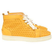 Christian Louboutin Louis Spike High-Top Sneakers In Calf Leather Men Ye... - £545.09 GBP