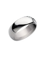 Polished Silver-tone Stainless Steel Men Unisex Wedding Band Ring - £11.72 GBP