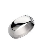 Polished Silver-tone Stainless Steel Men Unisex Wedding Band Ring - $20.37 CAD