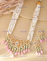 VeroniQ Trends-Traditional Gold Plated Multistrand Moti Mala And Kundan Necklace - £59.39 GBP