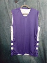 A4 Mens Purple And White Sleeveless Sport Top Sz L 433ARE - $16.61