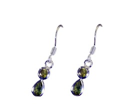 charming Peridot 925 Sterling Silver Green Earring genuine indian CA gift - £21.03 GBP