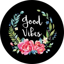Good Vibes Floral 3 Spare Tire Cover ANY Size, ANY Vehicle, Camper, Trailer, RV - £89.51 GBP
