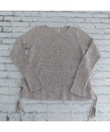 American Eagle Sweater Womens XS Gray Long Sleeve Lace Up Sides Pullover - $19.99