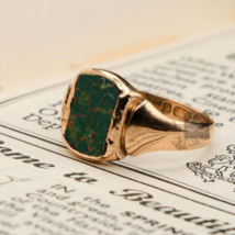 Natural Bloodstone Ring, 925 Sterling Silver, Mens Ring, April Birthstone - £86.55 GBP