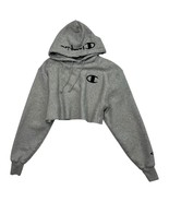Champion Sweatshirt Hoodie Womens Medium Gray Reverse Weave Cropped Top ... - $555.34 MXN