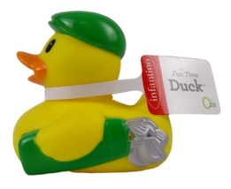 Golfer Infantino Rubber Ducky Duck Bath Tub Toy Fun Time Golf Duckie Green 0+m - £8.39 GBP
