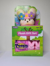 Peeps Bunny Flower Power Peace Love Tie Dye Plush + 4ct Marshmallow Gift Set - £15.79 GBP