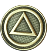 AA Logo Circle Triangle Lapel Pin Sobriety Badge RecoveryChip Design - $4.49