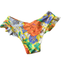 American Eagle Aerie Yellow Floral Ruffled Cheeky Cheekiest Bikini Botto... - £15.70 GBP