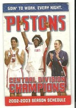 2002 Detroit Pistons Pocket Schedule - £4.08 GBP