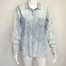 Gap 1969 Cotton Shirt Button Front Blue Chambray Acid Wash Retro size M - £14.06 GBP