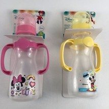 Disney Baby Medium Flow Feeding Bottle Handles Minnie Mickey Mouse Pair 8oz New - £13.19 GBP