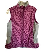 LL Bean Women’s Floral Maroon And Grey Vest Medium - $18.00