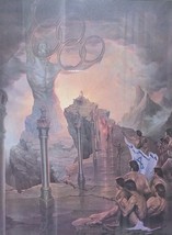 Signed 1972 John Pitre Israeli Martyrs Litho Poster Jewish Olympians in ... - $494.99