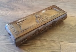 Handcrafted Long Armenian Wooden Box with Saint Hripsime Church, Mount Ararat - £63.26 GBP