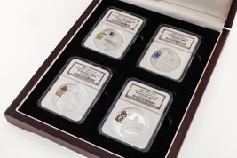 2008 Beijing Olympiques 4 Pièce de Monnaie Argent Kit Série II 2 NGC PF7... - $578.46