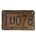 Vintage 1938 Kentucky Jessamine County KY License Plate 1U076  6&quot; x 9.5&quot; - $33.25