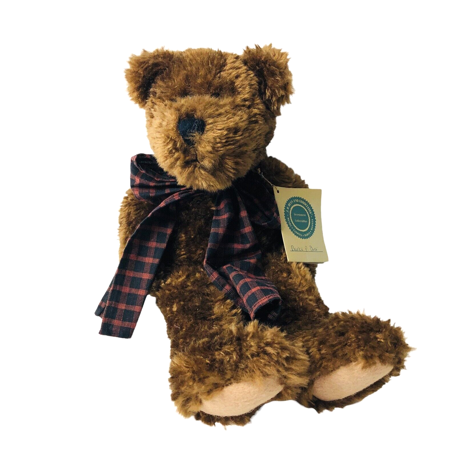 Primary image for BOYDS Bears Burke P Bear Retired Collectible Plaid Bow 15" Vintage