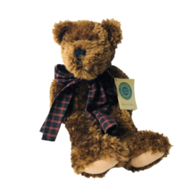 BOYDS Bears Burke P Bear Retired Collectible Plaid Bow 15&quot; Vintage - £22.04 GBP