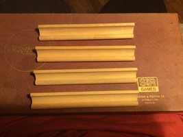 Scrabble Wood Tile Racks Set of 4 Letter Holders Rounded Edge Genuine Ga... - $2.96