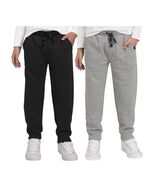 Lee Boys Girls Jogger Black Gray 2-Pack Pockets Elastic Waist Rugged Kne... - $52.97 CAD