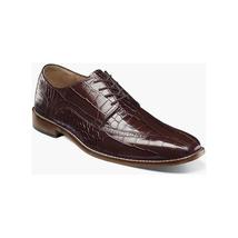 Men's Stacy Adams Shoes Crocodile Leather Print GABARDO 25681-221 Cognac image 3