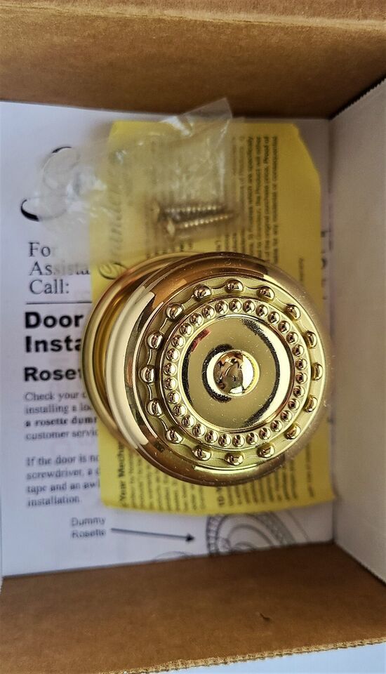 Georgetown Rosette w Parthenon Handle Single Dummy Door Knob, Polished B... - $75.00