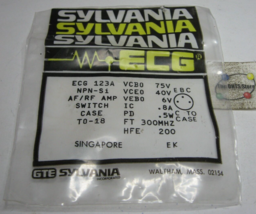 ECG123A Sylvania NPN Silicon Si Transistor NTE123A TO-18  - NOS Qty 1 - $5.69