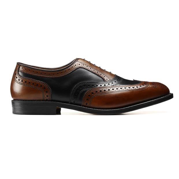 Men Black Brown Cont Full Brogue Toe Wing Tip Oxford Real Leather Shoes US 7-16