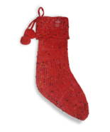 Holiday Time Red Colorful Knit 21 in Christmas Stocking with Tassels New - £6.78 GBP