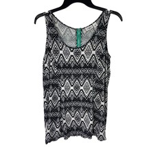 Cato Sleeveless Jersey Knit Tank Top Womens S Scoop Neck Zipper Back Geometric - £8.60 GBP