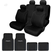For Kia New Black Flat Cloth Car Truck Seat Covers With Mats Full Set  - £43.61 GBP
