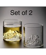 Set Of 2 Mountain Peak Glasses Whiskey Vodka Bourbon Tequila Old Fashion... - $281.65 MXN