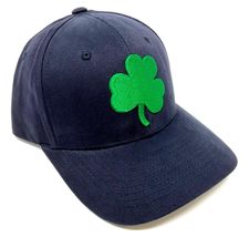 National Cap MVP Notre Dame Fighting Irish Shamrock Logo Navy Blue Curved Bill A - £14.06 GBP