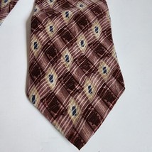 Gianfranco Ruffini Burgundy Blue Tan Cream Tie 100% Silk Made in USA 4&quot;x59&quot; - £7.46 GBP