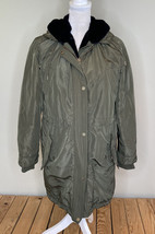 Gap women’s full zip hooded winter Parka coat size S Olive green HG - £34.79 GBP